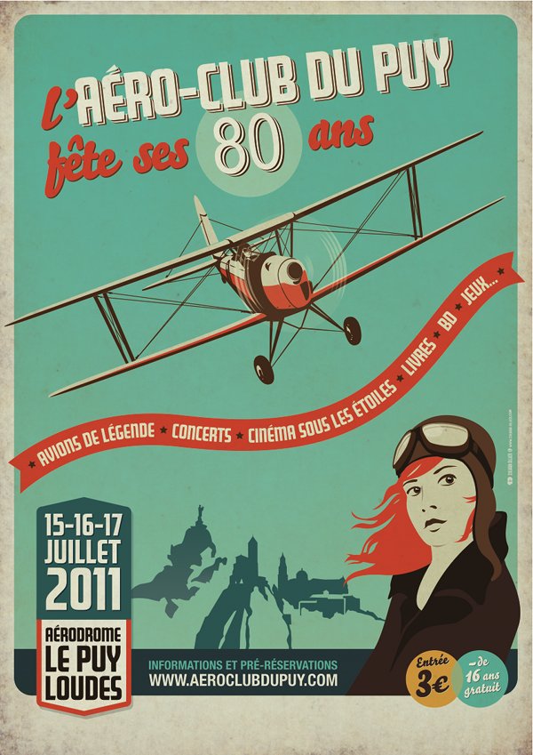 L'affiche des 80 ans de l'Aéro-Club du Puy